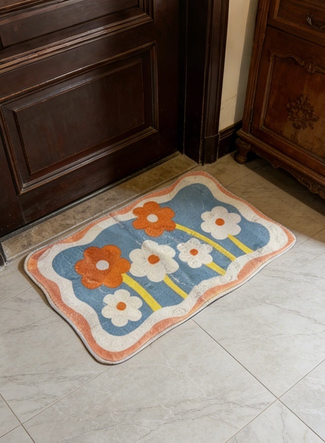 WangPangZi Cute Bath Mat, Extra Soft Bathroom Rugs, High Absorbent Flower Area Rug, Non Slip Machine Washable Bathroom Mat, Great for Indoor Bathtub Bedroom Floor - Image 4